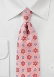 Peach Blossom Pink Floral Tie