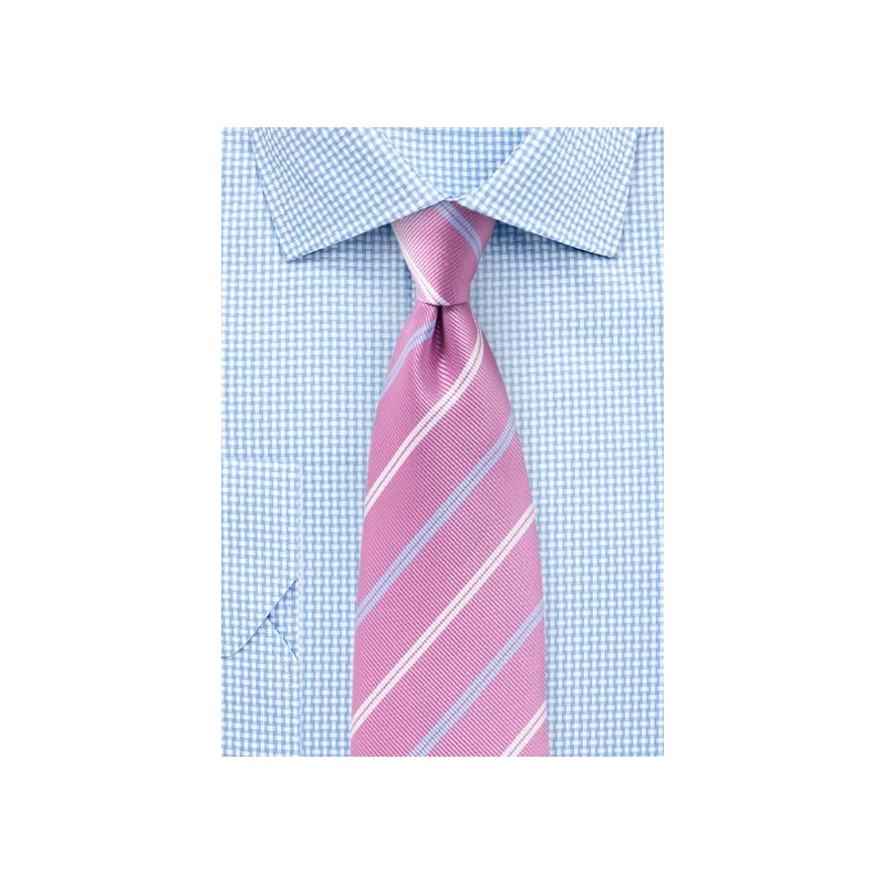 Repp Stripe Tie in Lilac Chiffon - Ties-Necktie.com