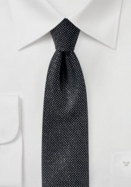 Black Skinny Tie with Metallic Sparkles