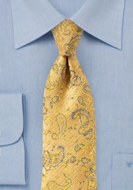 New Gold Yellow Floral Tie Set Golden Yellow Paisley 507 