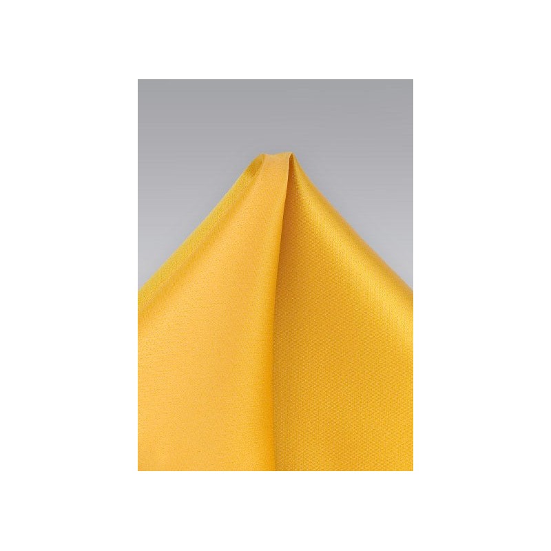 Solid Pocket Square in Amber Yellow