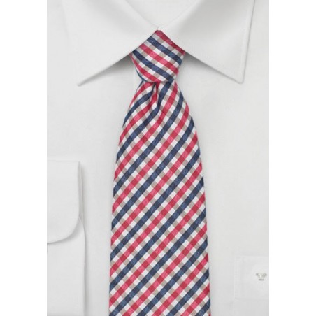 Summer Gingham Check Men's Tie