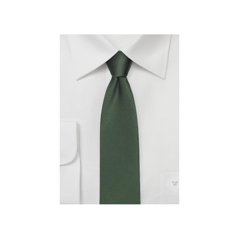 Dark Hunter Green Skinny Silk Tie