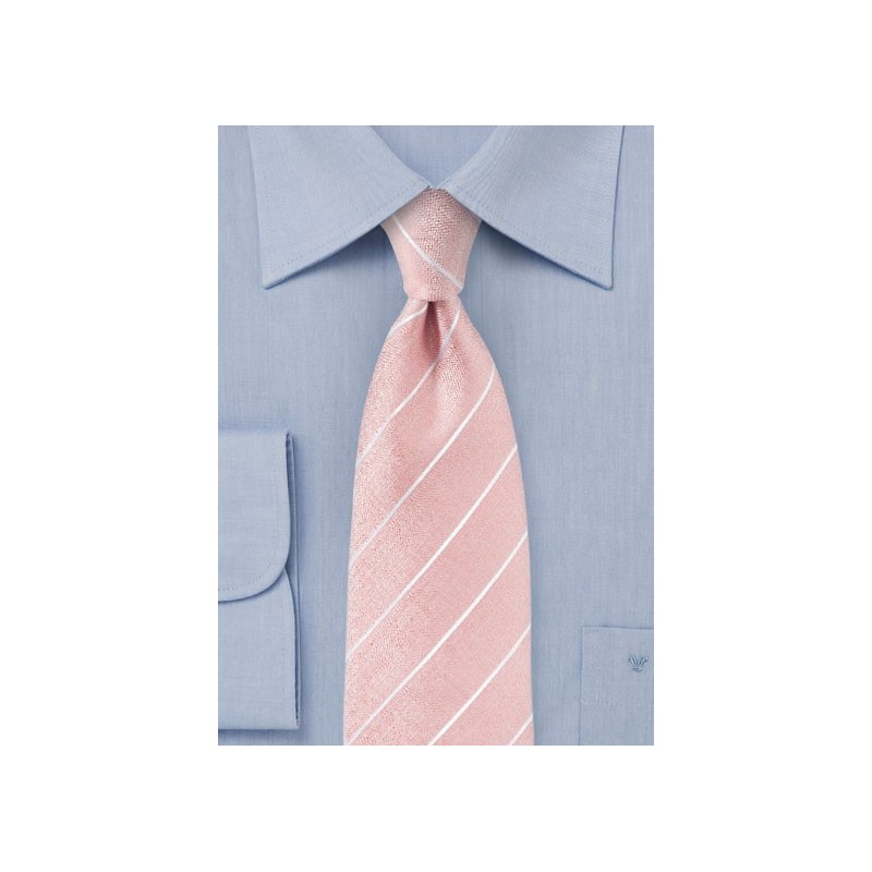 Summer Striped Tie in Coral Pink
