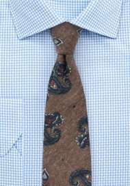 Vintage Paisley Tie in Olive and Navy