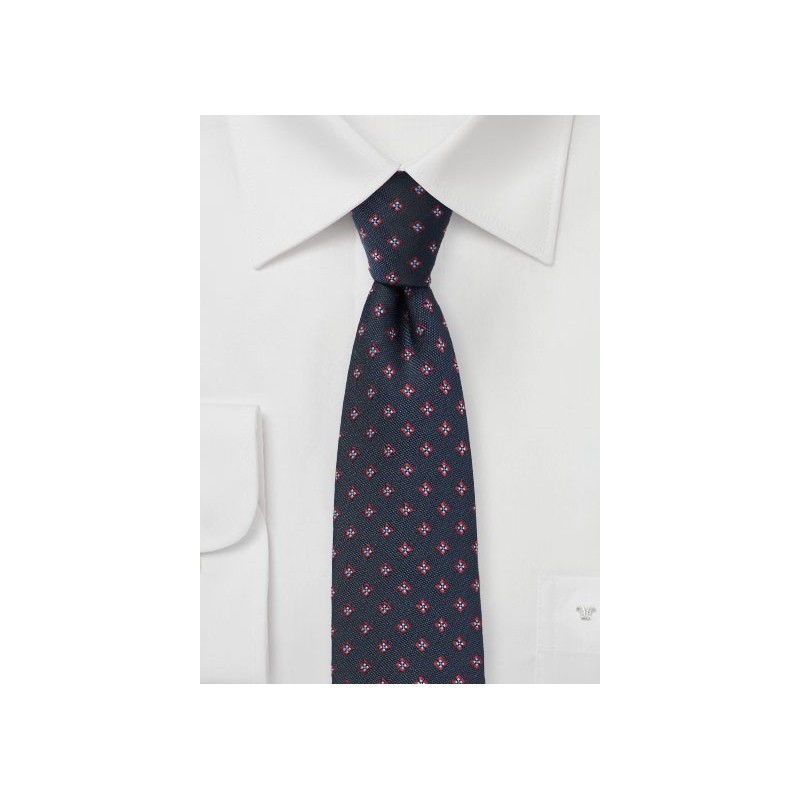 Woven Foulard Tie in Skinny Cut