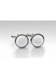 Silver and Bright White Cufflinks