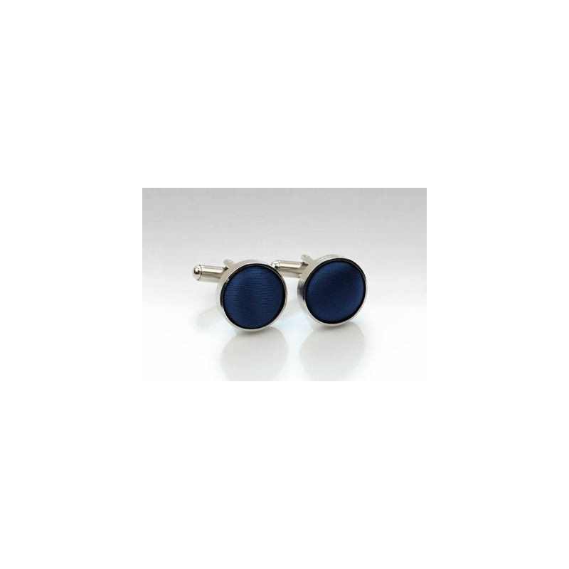 Fabric Covered Cufflinks in Navy