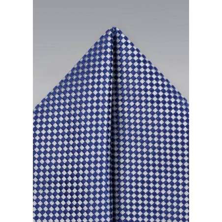 Diamond Check Hanky in Blue and Silver