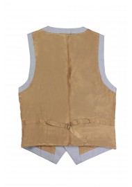 gray vest with gold backside