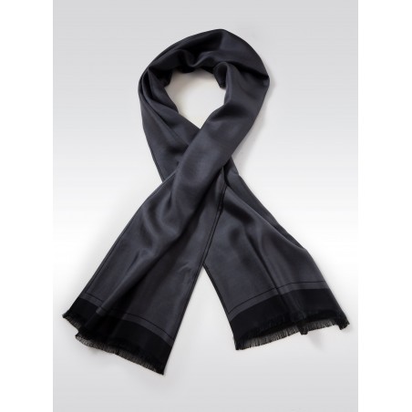 Solid Charcoal Gray Silk Scarf