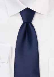 dark navy solid color mens tie in XL length