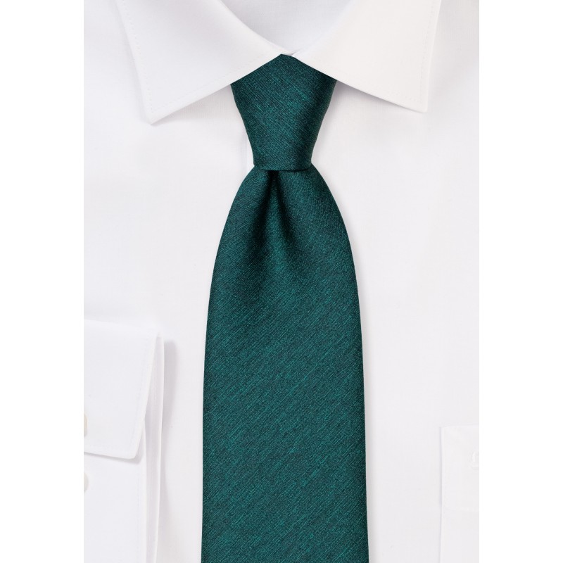 Modern Cut Necktie in Gem Green
