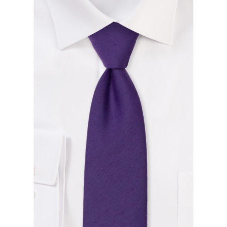 Modern Cut Grape Woolen Necktie