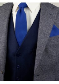 Matte Slim Marine Blue Necktie Styled
