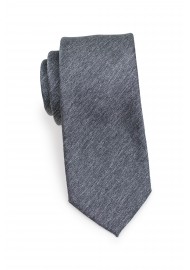 Charcoal Gray Heather Slim Tie Rolled