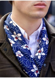 floral mens silk scarf Japanese