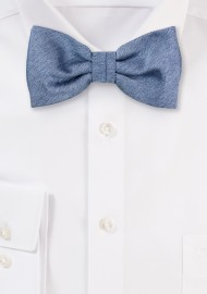 Steel Blue Matte Woven Bow Tie