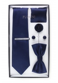 gift box tie set in navy blue