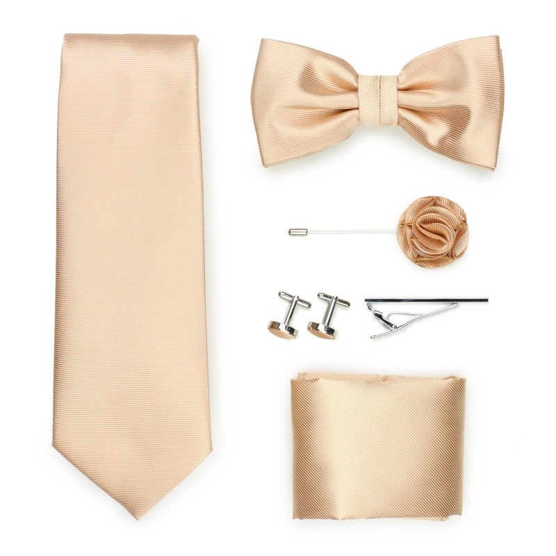 golden champagne formal tie set