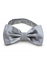 bow tie in silver with fine pin dot pattern