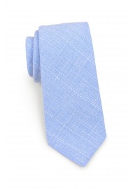 narrow tie in cotton in sky blue color