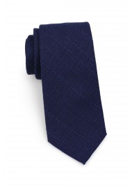casual skinny cotton necktie in navy