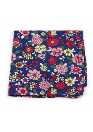 colorful flower print pocket square