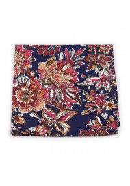 colorful vintage floral suit pocket square