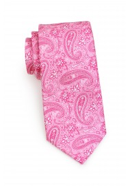 Standard length geranium paisley necktie