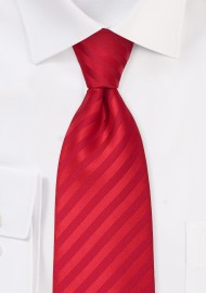 XL solid color red necktie - Stain resistant Microfiber tie in bright red