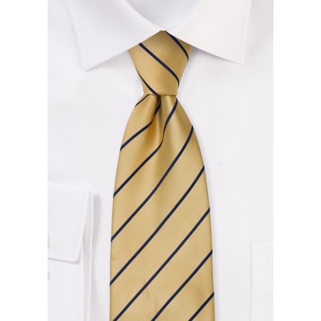Golden Yellow and Navy XL Length Tie