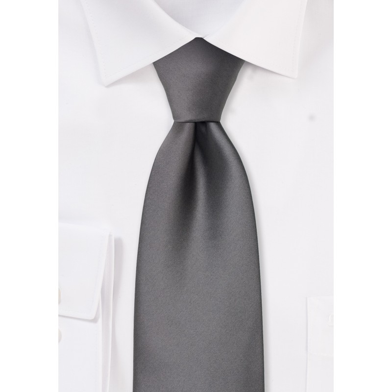 Solid gray necktie