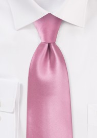 Solid Pink Tie in XL Length