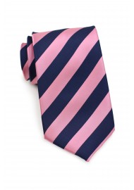 Pink and Navy Striped Kids Tie