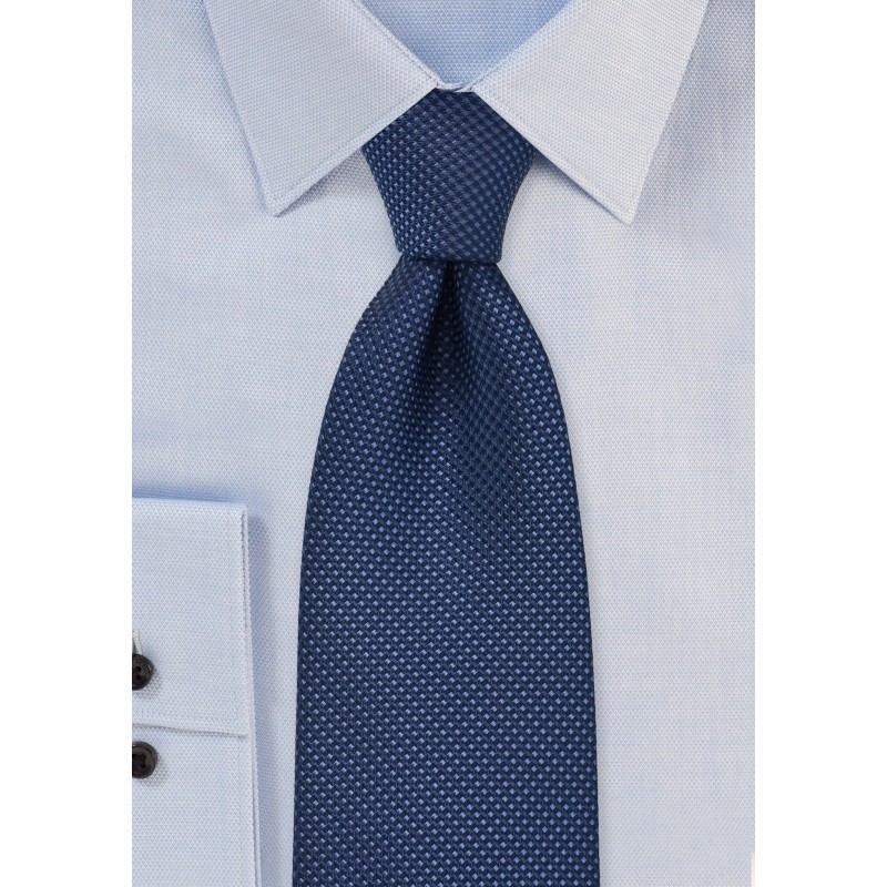 Navy Men's Tie with Grenadine Texture