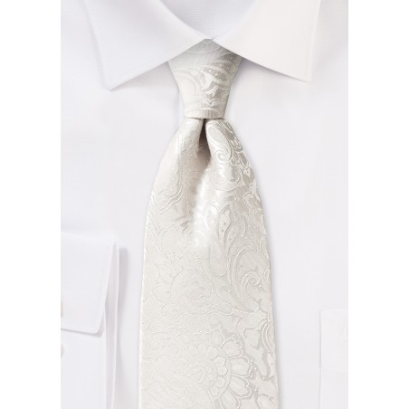Floral Paisley Kids Tie in Light Ivory