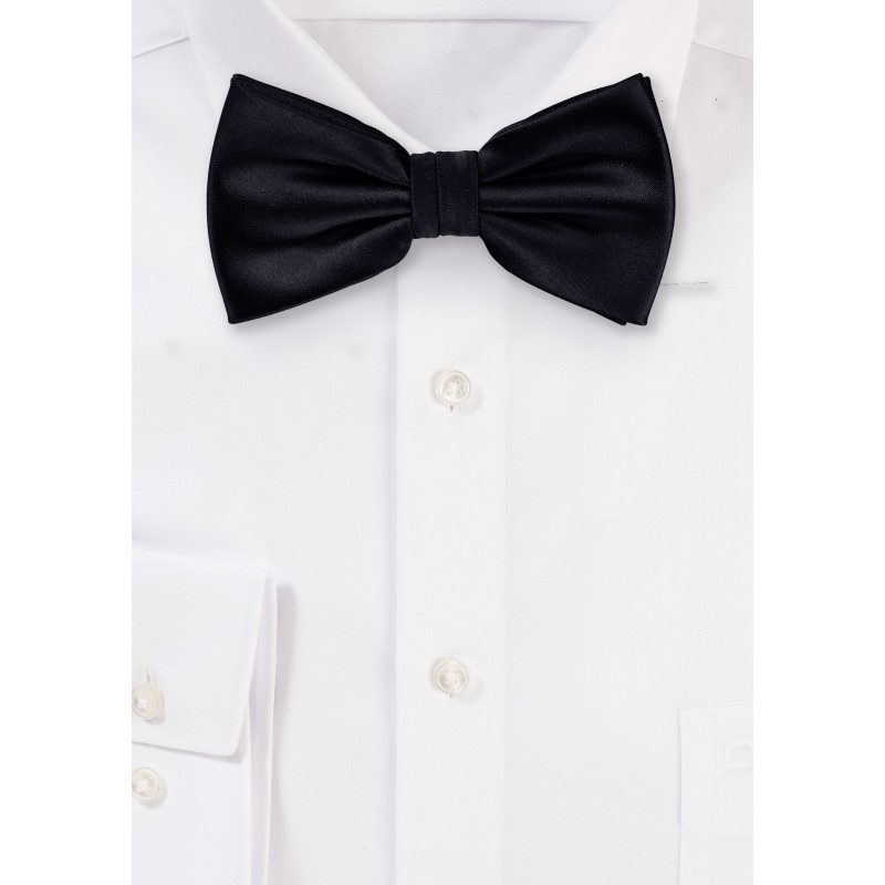 Solid Black Bow Tie in Kids Size