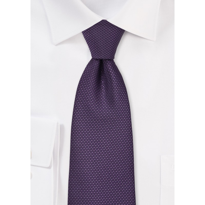 Grape Colored Tie with Textured Weave in Kids Size