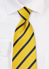 Regimental Yellow and Navy Striped Tie