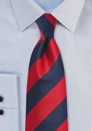 Repp Stripe Tie in Classic Navy and Red
