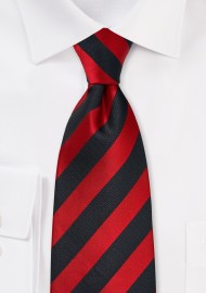 Red and Coal Black Striped Tie