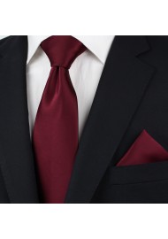 Wine Red Colored Necktie Styled