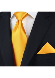 Extra Long Tie in Golden Saffron Styled