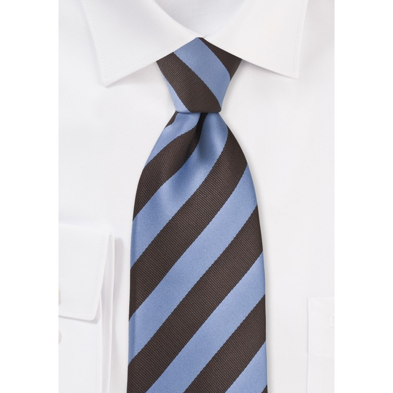 Dragonfly Blue and Brown Striped Tie