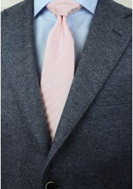 Solid Striped Tie in Blush Pink Styled