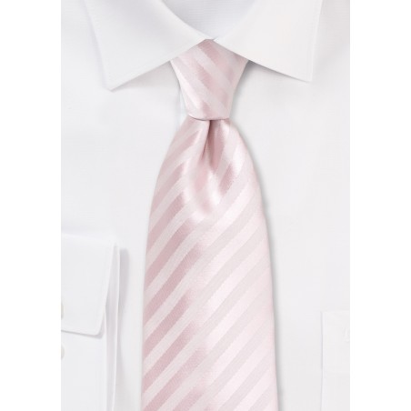 Solid Striped Kids Tie in Blush Pink