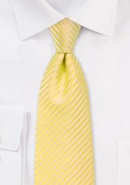 Bright Yellow Striped Tie in XL Length