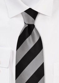 Striped Necktie in Gray and Black