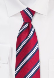 Repp Striped Kids Tie in Red and Blue